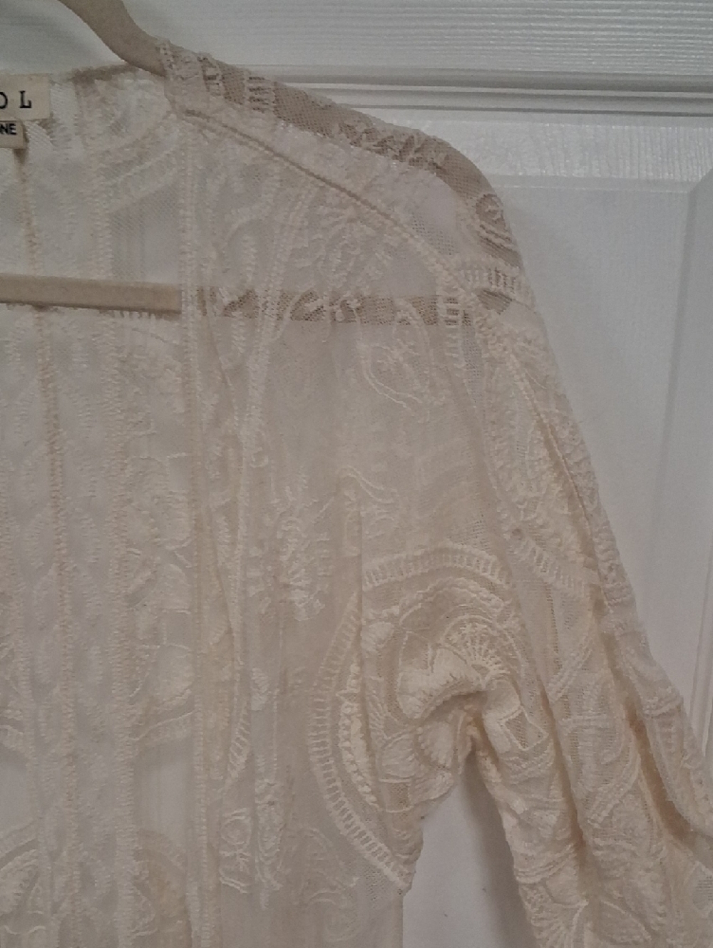 POL Cream Lace Crochet Kimono - Picture 4 of 8